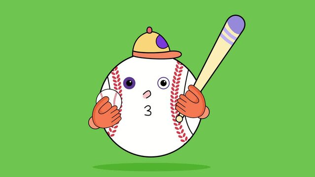 Baseball character with a bat and a hat