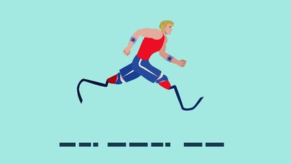 A disabled man running with the help of modern technology - Powered by Adobe