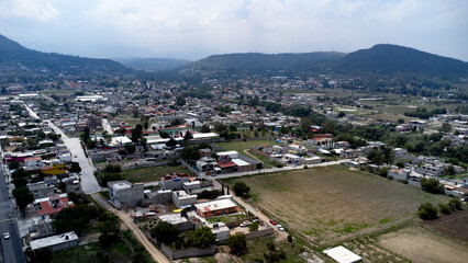 Obraz premium Drone México aéreo san miguel Tlaixpan Texcoco pueblo mágico 