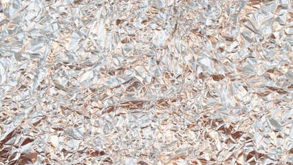 Rumpled foil texture background silver