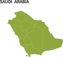 Fototapeta premium サウジアラビア/SAUDI ARABIAの地域区分イラスト