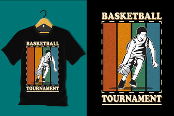 Basketball Tournament Retro Vintage T Shirt Design