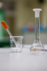 Scientist working Titration technique in the laboratory.