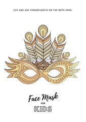 High Resolution Party Face Mask, Cut and Use Thread on Both Ends, Realistic Carnival Masks Icon Set.