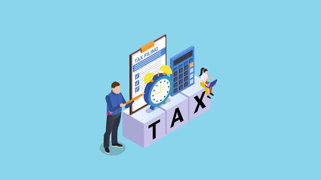 Two people filling the tax filing form on clipboard