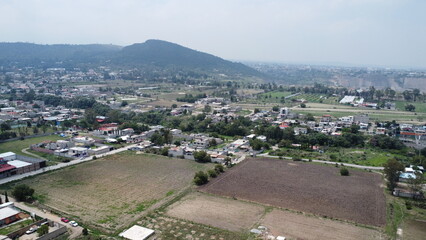 Obraz premium Drone México carretera san miguel Tlaixpan Texcoco pueblo mágico 
