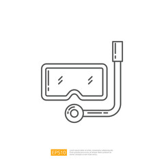 Snorkeling Mask. Summer Vacation Outline Icon