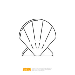 Shellfish Outline Icon. Animal Shell Illustration