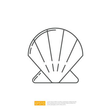 Shellfish Outline Icon. Animal Shell Illustration