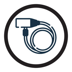 Bike cable lock or security icon