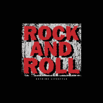 Rock and roll illustration typography. perfect for designing t-shirts, shirts, hoodies, poster, print