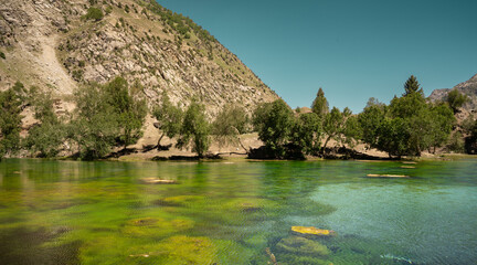 Fototapeta na wymiar Seven Color Lake in Gilgit; North Pakistan