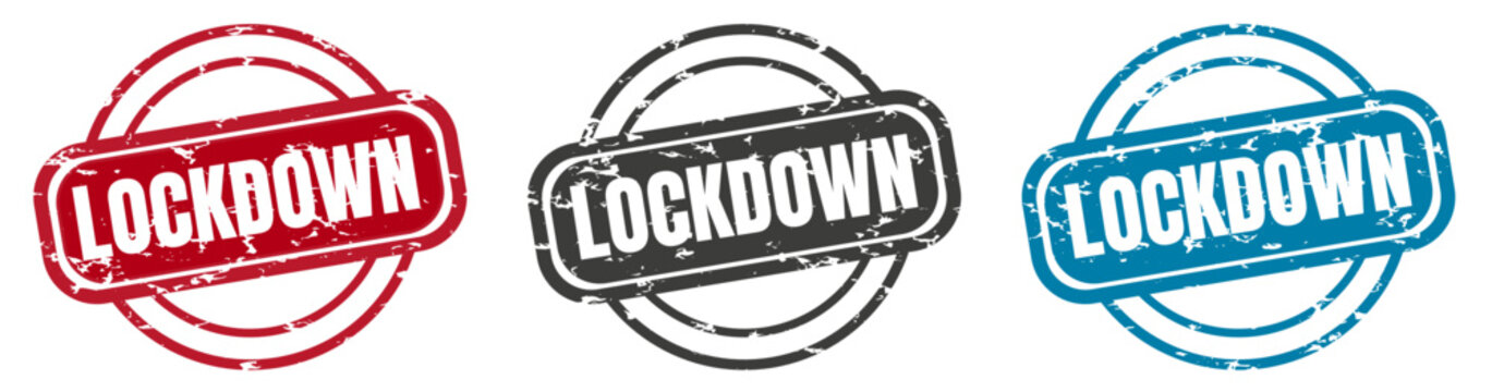 Lockdown round grunge vintage sign. lockdown stamp