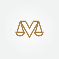 initial v. lawyer. legal. firm. attorney logo design vector