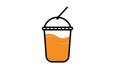orange juice vector logo