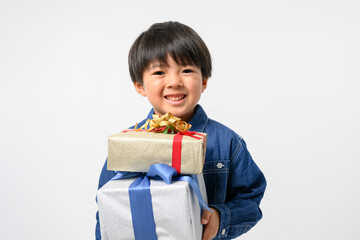 A child holding a gift