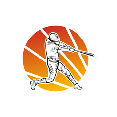 baseball logo vector design silhouette