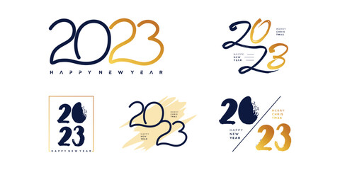2023 logo design vector with creative unique concept for project work Premium Vector