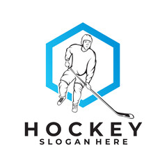 hockey logo vector design silhouette