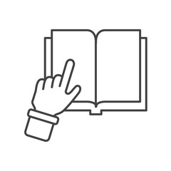 Hand clicking book icons  symbol vector elements for infographic web