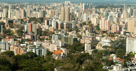 Vista aérea da cidade de Curitiba, capital do estado do Paraná, sul do Brasil