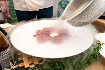 cooking of beef and in supply of liquid nitrogen