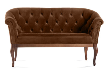 Brown couch isolated on white