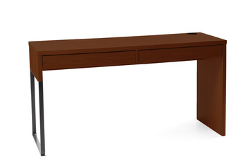 Brown table isolated on white