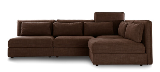 Brown corner sofa isolated on white