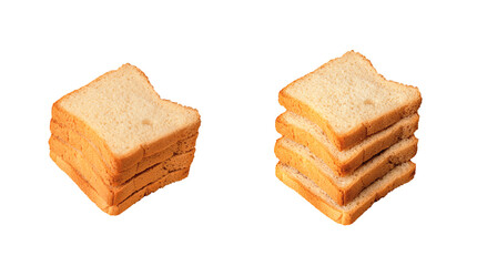 Slices of bread. Isolated on white background. File with Clipping Path.