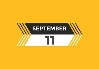 september 11 calendar reminder. 11th september daily calendar icon template. Vector illustration 

