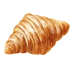 Croissant isolated on white background. Delicious food illustration.