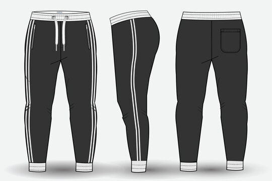 Trouser design template for technical fashion illustration and trousers pant design for Sweatpants design and mockup