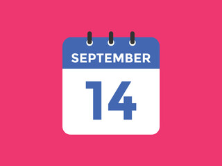 september 14 calendar reminder. 14th september daily calendar icon template. Vector illustration 
