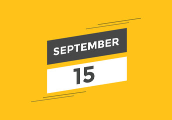 september 15 Calendar icon Design. Calendar Date 15th september. Calendar template 
