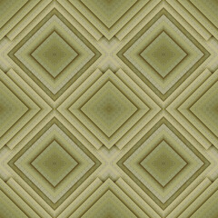 Naklejka premium Illusive continuous light green pattern, decorative abstract background with 3d geometric figures. Bright ornamental seamless backdrop, can be used for design and textile.