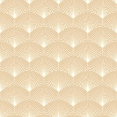 Seamless geometric pattern, art deco. Light beige background.