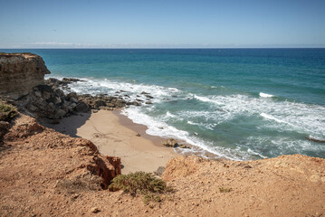 Fototapeta na wymiar playas y calas del mar Mediterraneo en Conil de Frontera en Cadiz España