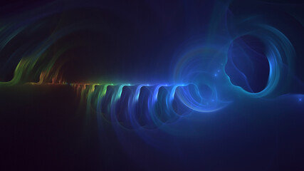 3D rendering abstract colorful fractal light background