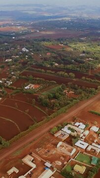 aerial view of the farmland in Arusha