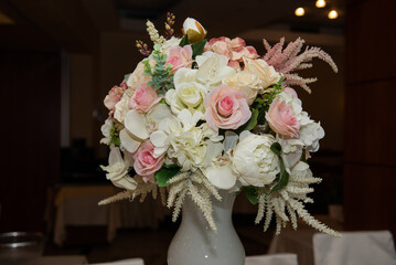 floral arrangement at a wedding in Romania
