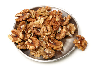 Walnut kernel isolated on white background