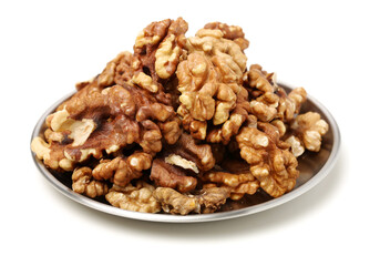 Walnut kernel isolated on white background