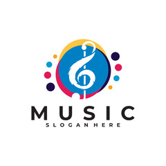 music colorful logo vector design template