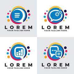 set of chatting logo vector design template