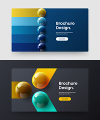 Original brochure design vector concept composition. Creative 3D balls placard illustration bundle.