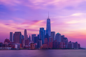 Fototapeta premium Manhattan at vibrant sunset, New York City, United States 