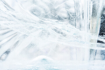 cold winter background with icy frozen texture