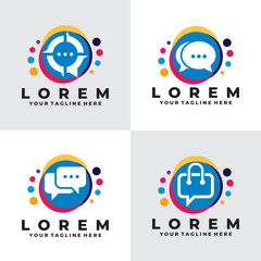 set of chatting logo vector design template