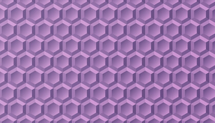 Pastel hexagon pattern background. 3D purple gradient honeycomb wallpaper. Image illustration.